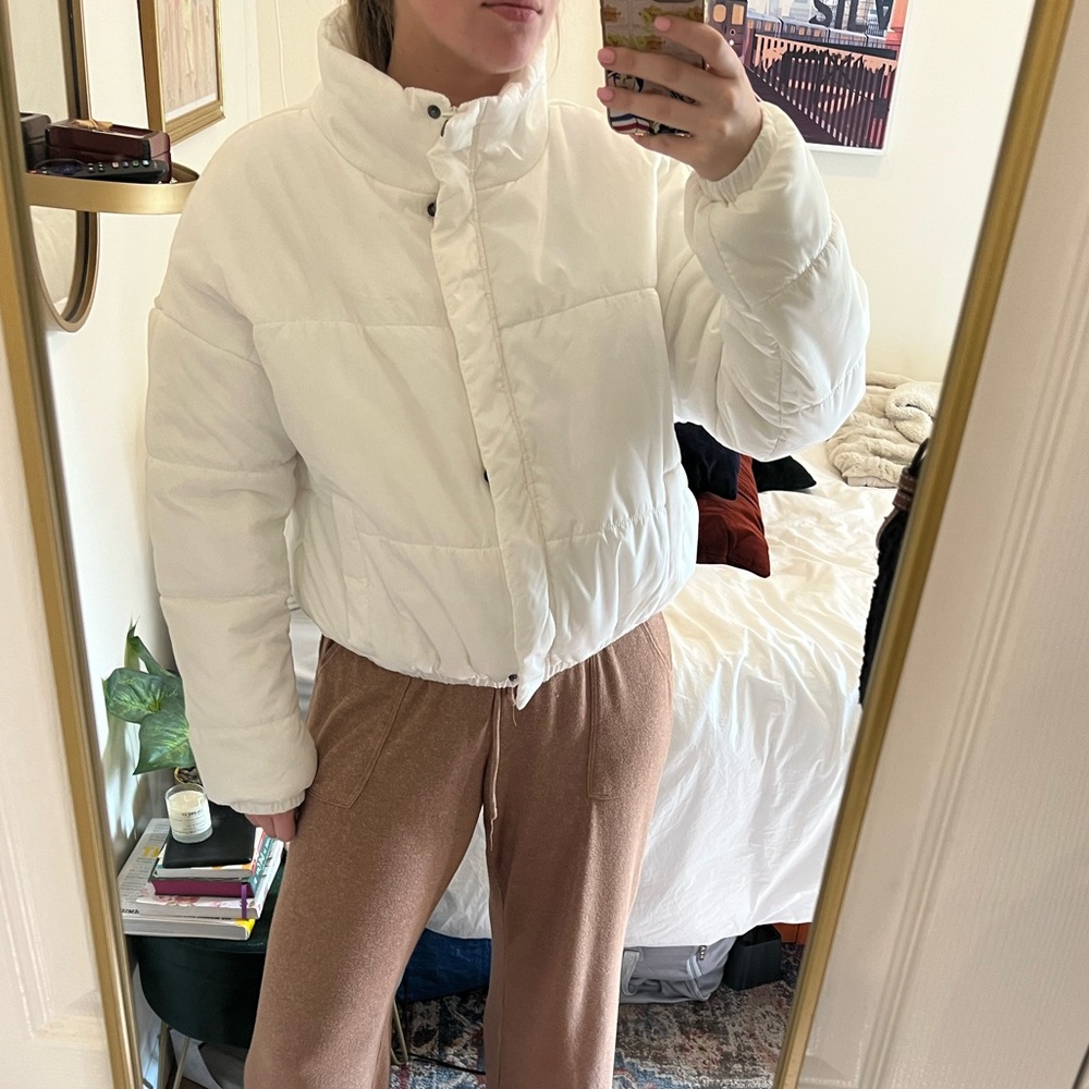 White Puffer Jacket Z by Zella Collared